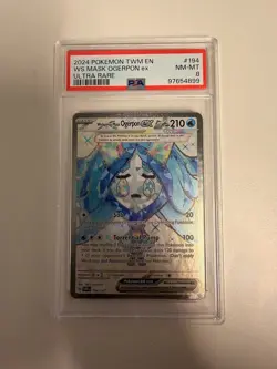 Pokemon 2024 Ogerpon ex #194 Twilight Masquerade Full Art Ultra Rare - PSA 8 - Image 1