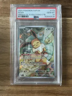2025 Pokemon SV Black Star Promo Eevee Prismatic Evolutions ETB PSA 10 #173 - Image 1
