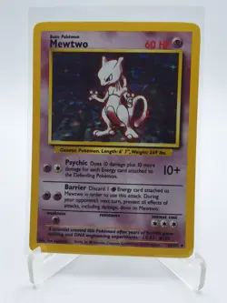 MEWTWO 1999 Pokemon "Unlimited" HOLOGRAM RARE #10/102 VINTAGE ORIGINAL lp - Image 1