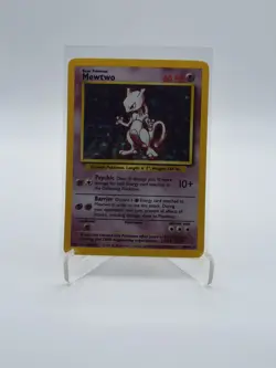 MEWTWO 1999 Pokemon "Unlimited" HOLOGRAM RARE #10/102 VINTAGE ORIGINAL lp - Image 3