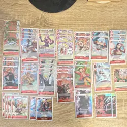 One Piece TCG Player- Built RED Deck All Foil -Luffy, Sanji, Nami, Chopper - Image 1