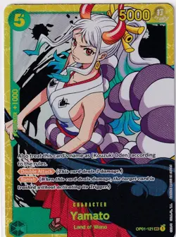 One Piece TCG Yamato OP01-121 SEC Alt Art Secret Romance Dawn English NM - Image 1