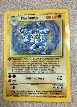 Machamp 8/102 Base Set Holo 1st edition Rare Pokemon Card Holograraphic - Image 1