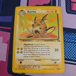 Raichu Fossil 29/62 Rare 1999 Unlimited Regular Pokemon Card - Image 1