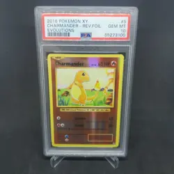 2016 Pokemon XY Evolutions Charmander Reverse Foil #9 PSA 10 Gem Mint Card 9/108 - Image 1
