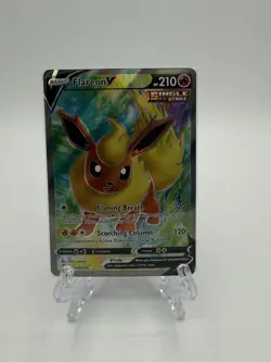 Pokemon Card Flareon V 169/203 Ultra Rare Sword Shield Evolving Skies Singles NM - Image 1