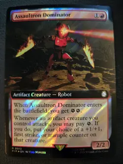 Assaultron Dominator NM SURGE EXTENDED FOIL Universes Beyond: Fallout MTG - Image 1