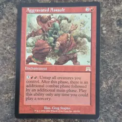 Mtg - Aggravated Assault - Onslaught Regular Rare Red Enchantment 2002 English - Image 1