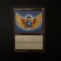 Magic The Gathering Tempest Sapphire Medallion #306 Lightly played - Image 1