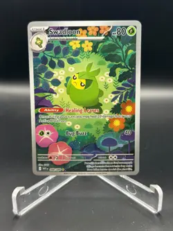 2025 Pokemon TCG Scarlet & Violet White Flare 088/086 Swadloon Illustration Rare - Image 1