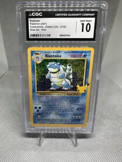 Blastoise 2/102 Holo Pokemon 2021 Celebrations Classic Collection CGC 10 GEM - Image 1