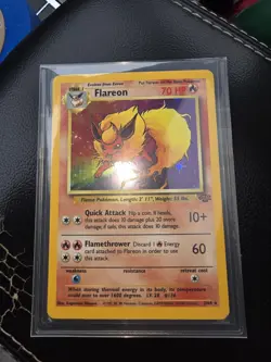 Pokemon Flareon Jungle Holo Rare 3/64 70 HP Card 1999 English Stage 1 - Image 3