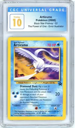 Pokemon Articuno #22 Movie Promo Error Aoki CGC Pristine 10 - Image 1