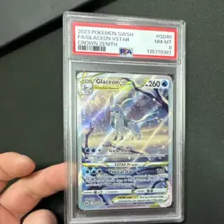 Pokemon TCG Glaceon VSTAR Ultra Rare GG40/GG70 Crown Zenith PSA 8 Holo - Image 1