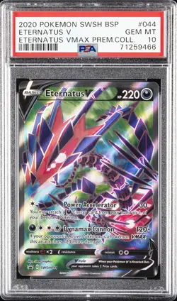 2020 POKEMON SWSH BLACK STAR PROMO ETERNATUS VMAX PREM COLL ETERNATUS V PSA 10 - Image 1