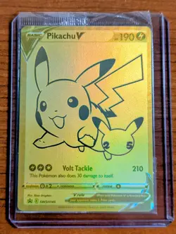 Pikachu V SWSH145 GOLD Celebrations Promo 2021 Sealed NM Pokemon TCG - Image 1