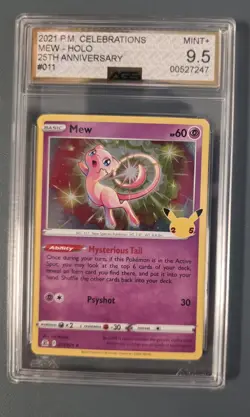 Pokemon Celebrations Classic Collection Mew 011/025 AGS Mint+ 9.5 Holo Rare 2021 - Image 1