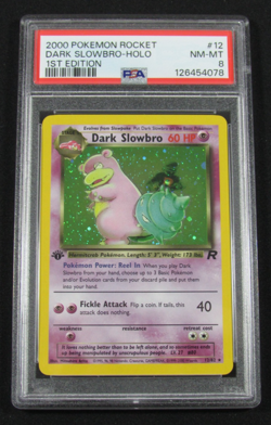 2000 Pokemon Rocket DARK SLOWBRO HOLO 1st Edition 12/82 PSA 8 NM-MT - Image 1