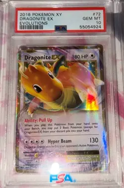 2016 POKEMON XY EVOLUTIONS #72 DRAGONITE EX EVOLUTIONS - Image 1