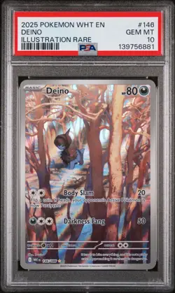PSA 10 GEM Mint Deino 146/086 Illustration Rare - Pokemon WHT SV10.5 - Image 1