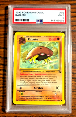 Kabuto Common #50 - PSA MINT 9 - 1999 WOTC Fossil Unlimited - Pokemon TCG - Image 1