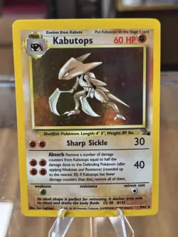 Pokemon TCG Kabutops Fossil 9 Holo Unlimited Holo Rare - Free Shipping! - Image 1