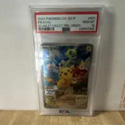 Pokemon Pikachu 001/SV-P Sv-P Promotional Cards Holo Japanese Promo PSA 10 - Image 1