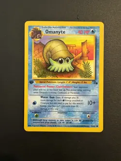 Omanyte 52/62 Fossil First Edition Near Mint Common Pokemon Card - Image 1