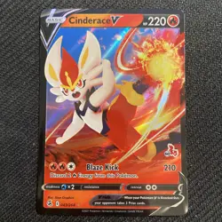 Pokemon TCG Cinderace V Fusion Strike 043/264 Stamped Battle Academy Promo Card - Image 1