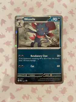 Pokemon TCG: Phantasmal Flames - Weavile MEP 021 Black Star Promo Card - NM - Image 1