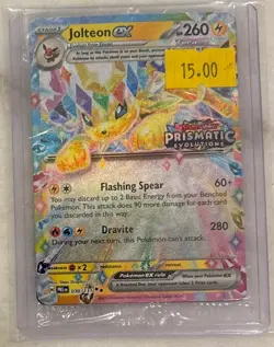 Pokemon Jolteon EX TCG Prismatic Evolutions Stamped Promo Card 030/131 SEALED - Image 1