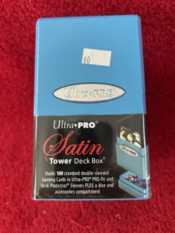 ULTRA PRO SATIN TOWER LIGHT BLUE DECK BOX Gaming Card Dice Storage New 2013 - Image 1