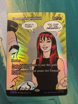 Unexpected Windfall X1 Mtg Spider-Man Eternal Legal Nm Borderless Foil - Image 1