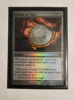 Amulet of Vigor - Near Mint - The List Reprints Foil - Tracking + Toploader - Image 1