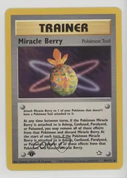 Miracle Berry 1st Ed. Pokemon Neo Genesis #94 2000 - Image 1