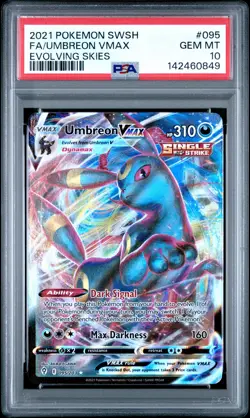 2021 POKEMON SWORD & SHIELD EVOLVING SKIES #095 FULL ART/UMBREON VMAX PSA 10 - Image 1