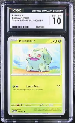 2023 Pokemon Scarlet & Violet 151 Bulbasaur 001/165 - CGC 10 - Gem Mint! - Image 1