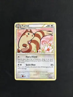 Pokemon TCG Furret Heartgold & Soulsilver 21/123 Regular Rare Non Holo Nintendo - Image 1