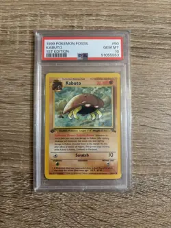 Pokemon TCG Fossil 1st Edition Kabuto PSA 10 - Image 1