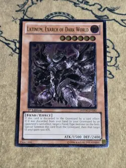 Yugioh Latinum, Exarch of Dark World PHSW-EN085 1st Edition Ultimate Rare NM - Image 1