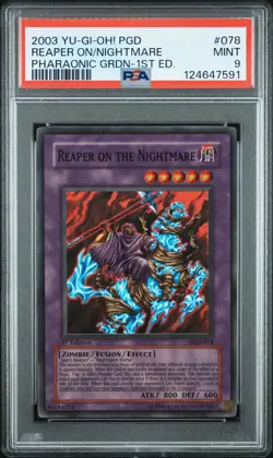 2003 Yu-Gi-Oh! Reaper On The Nightmare Pharaonic Guardian PGD 1st Ed Super PSA 9 - Image 1
