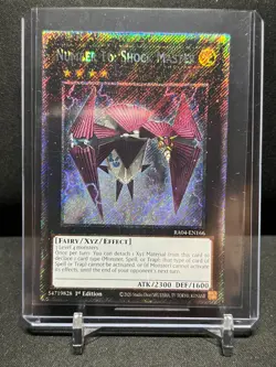 Number 16: Shock Master RA04-EN166 1st Edition Platinum Secret Rare Yu Gi Oh! NM - Image 1