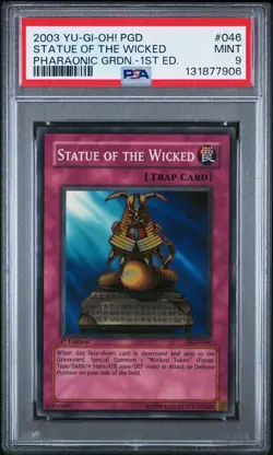 2003 Yu-Gi-Oh! Statue Of The Wicked Pharaonic Guardian PGD 1st Ed Super PSA 9 - Image 1