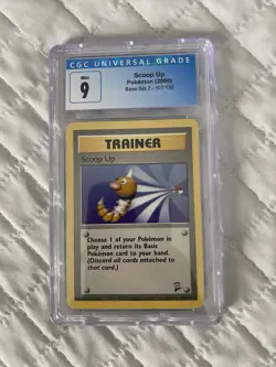 CGC 9 MINT Scoop Up Trainer 2000 Base Set 2 Pokemon Card 107/130 Rare - Image 1