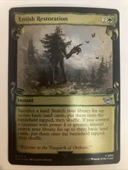 MTG Entish Restoration - The Lord of the Rings 0614 NM Showcase Scrolls FOIL - Image 1