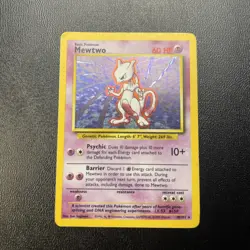 Mewtwo 10/102 Holo Base Set Pokemon Card - Image 1