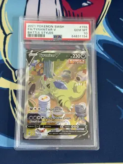 Pokemon Tyranitar V Battle Styles Full Alt Art #155 PSA 10 Gem Mint - Image 1