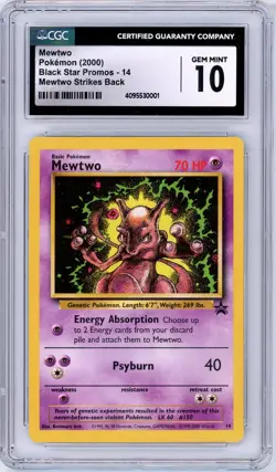 Pokemon Mewtwo #14 Black Star Promo CGC 10 Gem Mint - Image 1