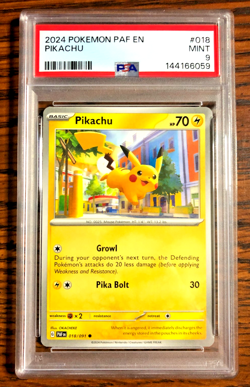 Pikachu Regular Common #018 - PSA MINT 9 - 2024 SV Paldean Fates - Pokemon TCG - Image 1