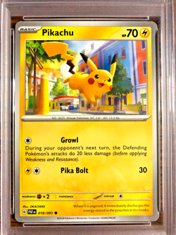 Pikachu Regular Common #018 - PSA MINT 9 - 2024 SV Paldean Fates - Pokemon TCG - Image 2